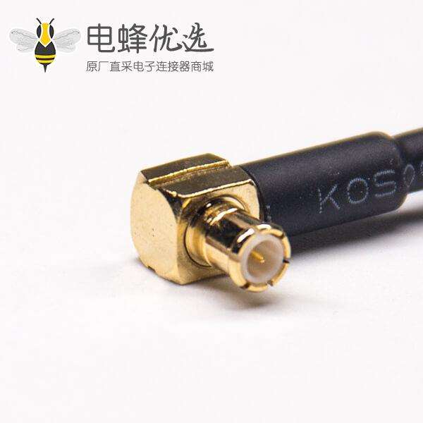 UHF母头射频线直式转MCX公头线弯式接RG316