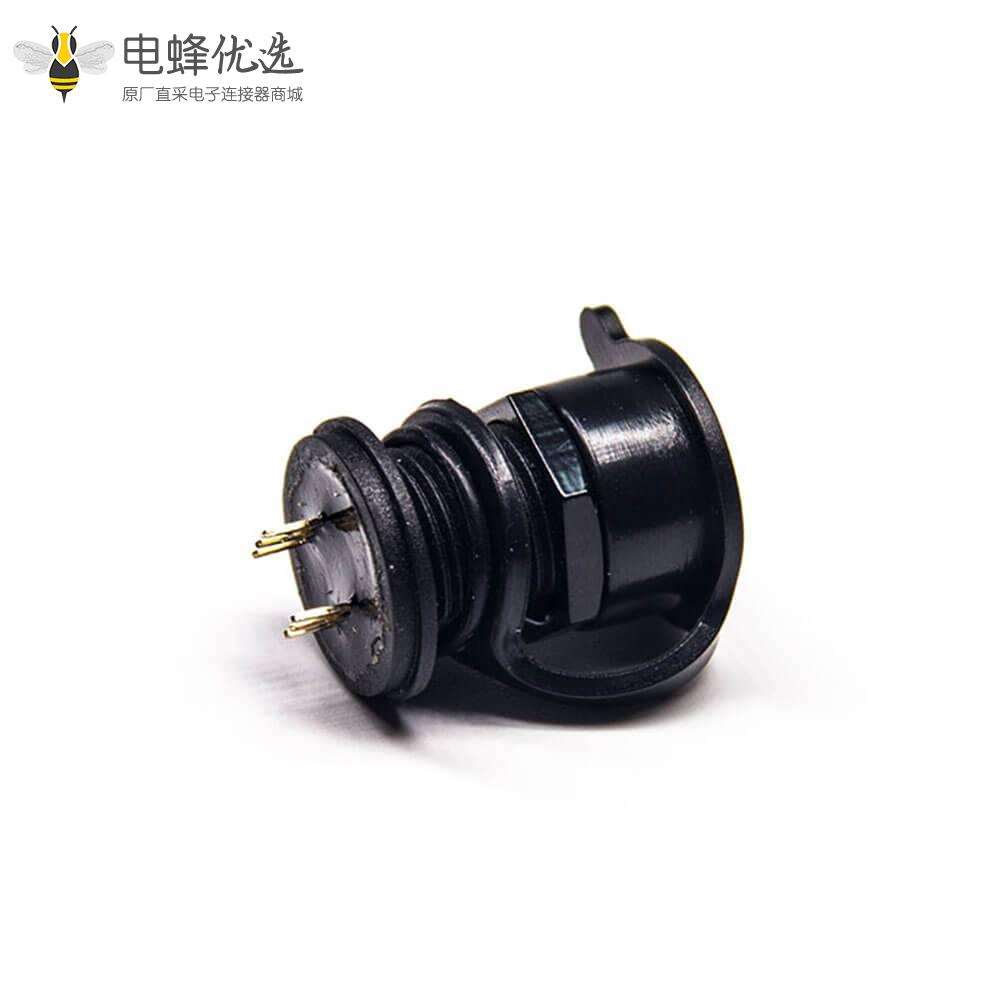 Mini USB插座母直5芯PCB板安装插孔穿墙IP67