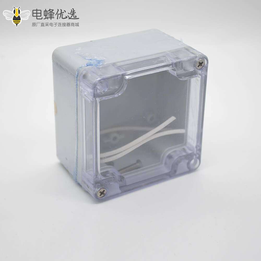 防水防尘接线盒矩形81&times;83&times;56螺丝固定ABS透明塑料盖
