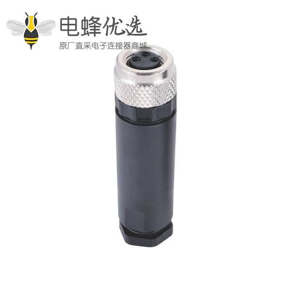 M8传感器插头A型3/4芯防水成型直式带线缆母插头