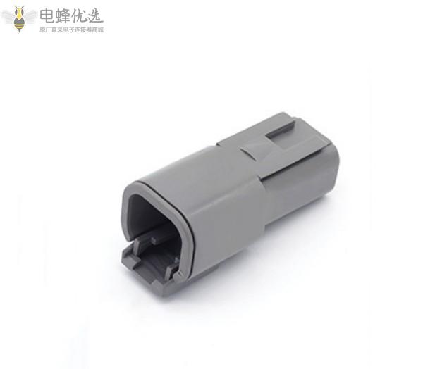 04-4P4孔汽车连接器250V防水灰色接插件公母头接线端子