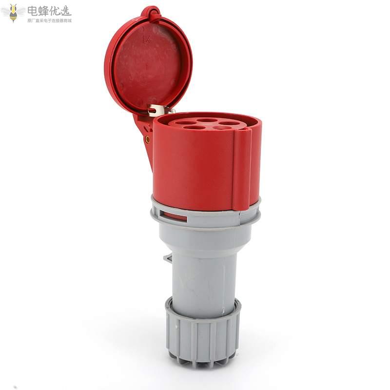 五孔5芯航空防水IP44防尘工业连接器16A工业插座250V