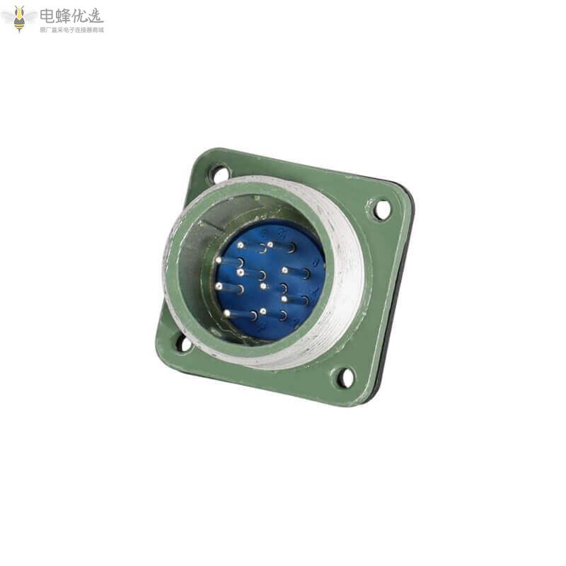 四孔法兰航空连接器10A500V防水YD28-10芯正装Z公座2P+PE