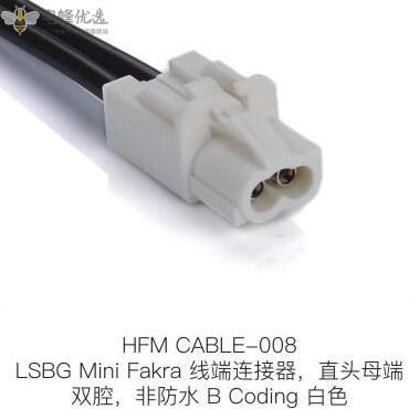 LSBG-Mini-Fakra线端连接器直头母端双腔非防水B-Coding白色