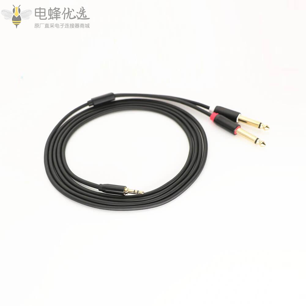 3.5mm转双6.35mm接1m线材