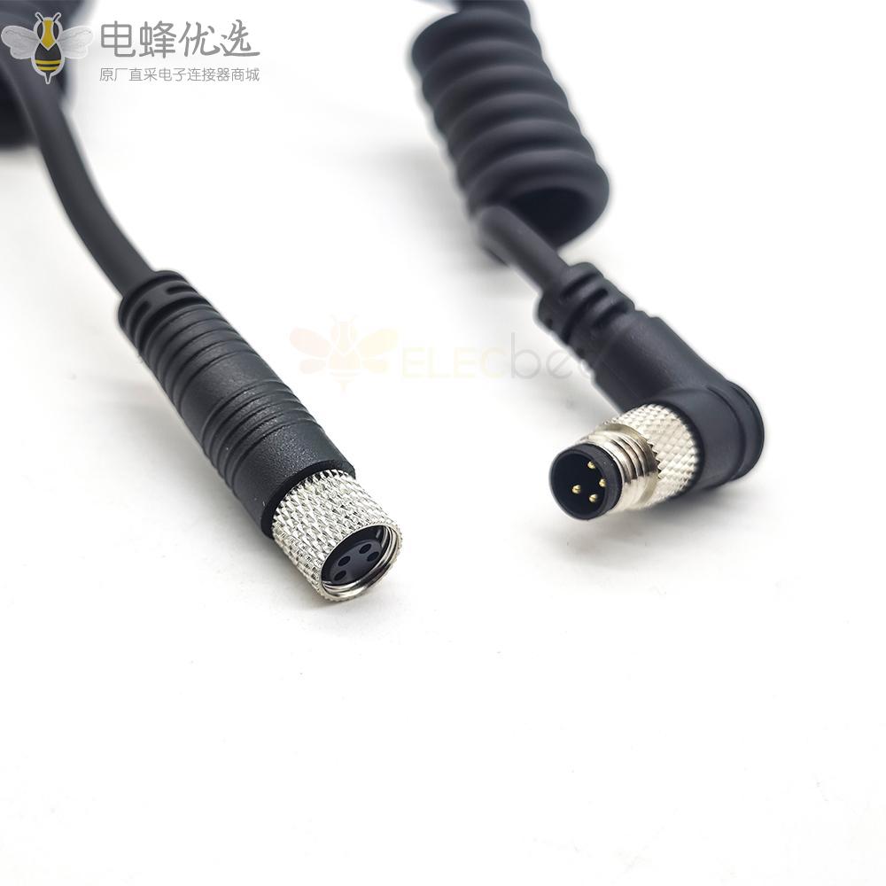 M8_4P直母头转M8_4P弯公头接弹簧线L620mm