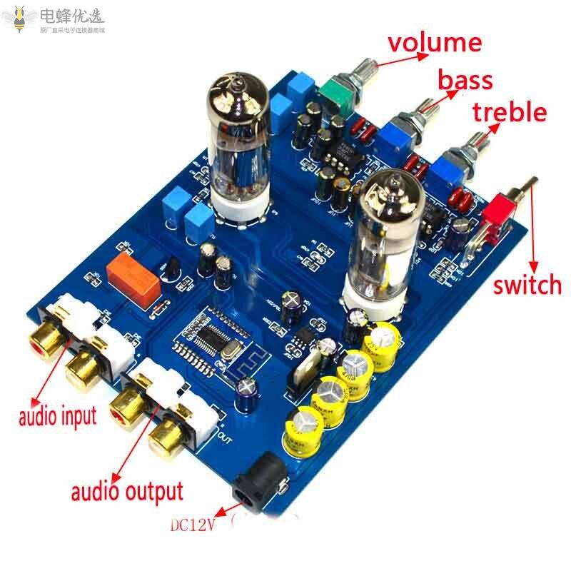 QCC3008_DC12V_2A家用音响电子管功放发烧HIFI前级6J5胆前级蓝牙4.2/5.0音板