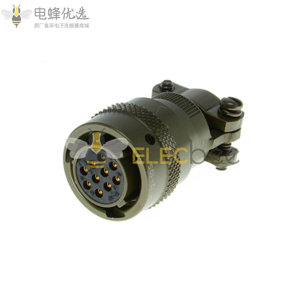 26482连接器10芯孔式带线夹直母插头12号壳体